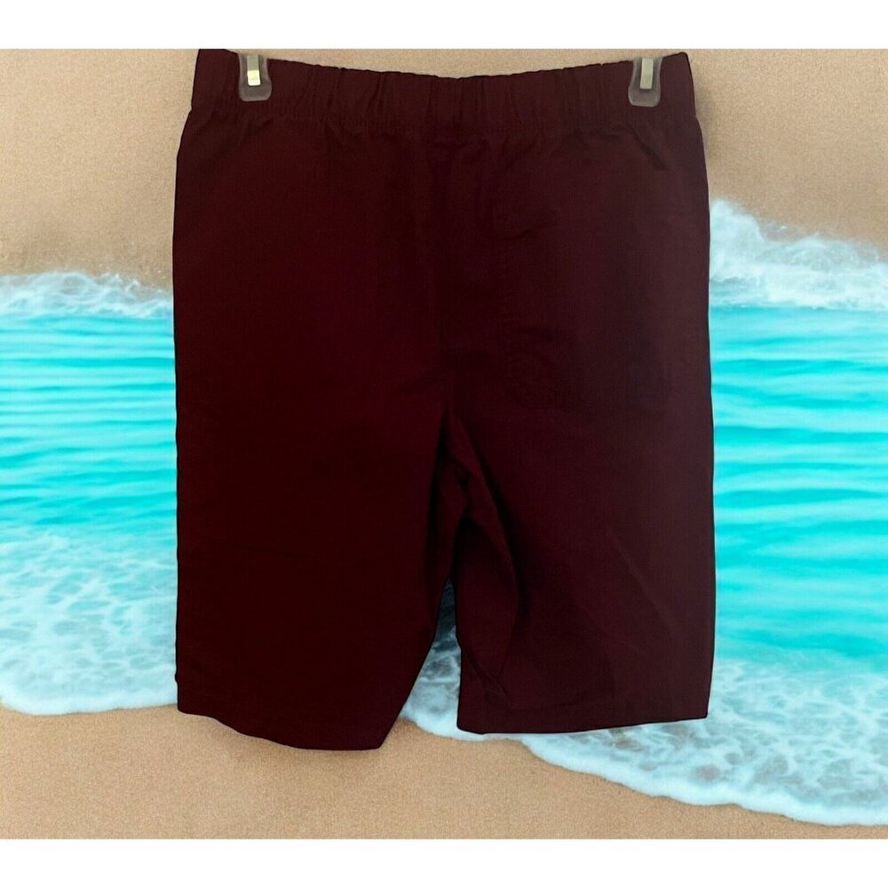 Old Navy Boys Jogger Shorts Size XL 14-16 Burgundy Pull On Drawstring